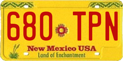 NM license plate 680TPN