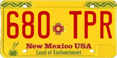 NM license plate 680TPR