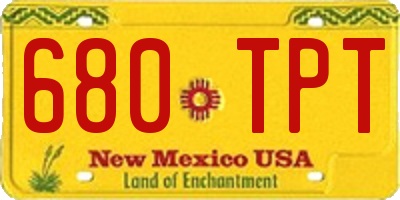 NM license plate 680TPT