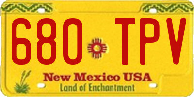 NM license plate 680TPV