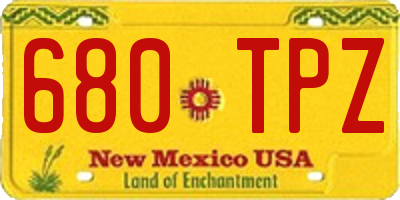 NM license plate 680TPZ