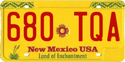 NM license plate 680TQA