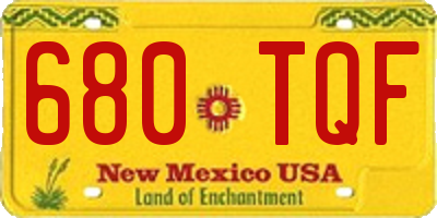 NM license plate 680TQF