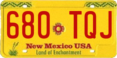 NM license plate 680TQJ