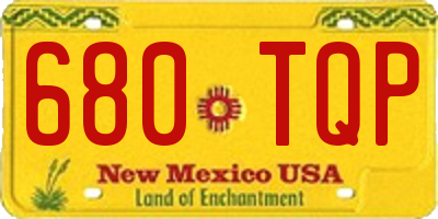 NM license plate 680TQP