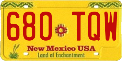 NM license plate 680TQW