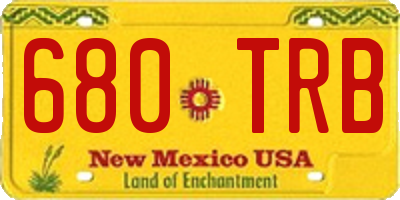 NM license plate 680TRB