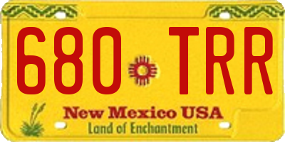 NM license plate 680TRR