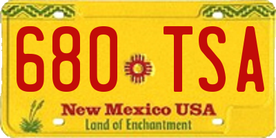 NM license plate 680TSA
