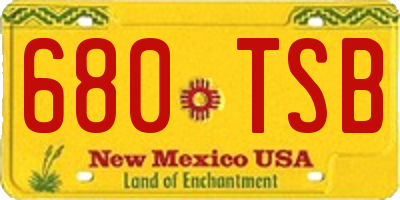 NM license plate 680TSB