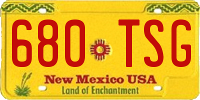 NM license plate 680TSG