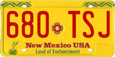 NM license plate 680TSJ