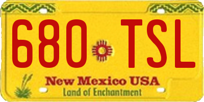 NM license plate 680TSL