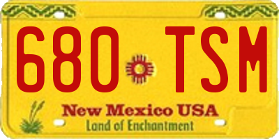 NM license plate 680TSM