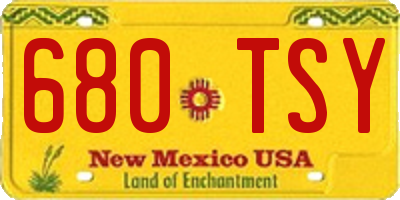 NM license plate 680TSY