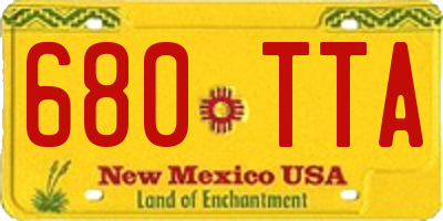 NM license plate 680TTA