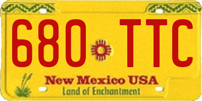 NM license plate 680TTC
