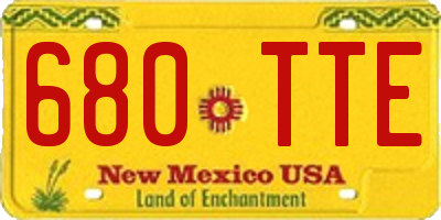 NM license plate 680TTE