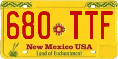 NM license plate 680TTF