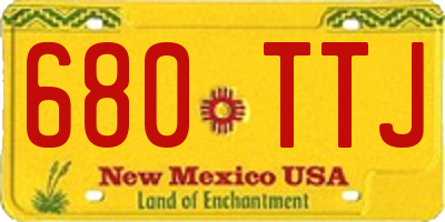 NM license plate 680TTJ
