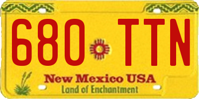 NM license plate 680TTN