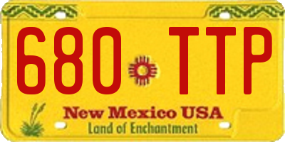 NM license plate 680TTP