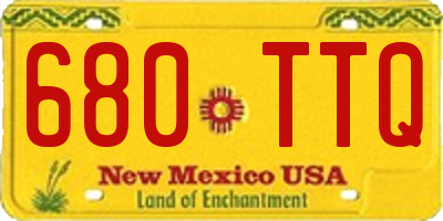 NM license plate 680TTQ
