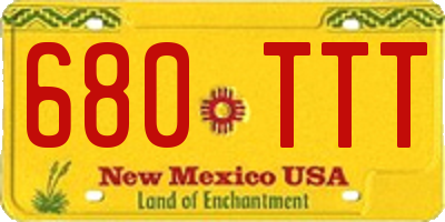NM license plate 680TTT