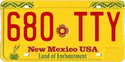 NM license plate 680TTY