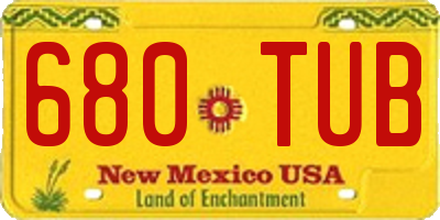 NM license plate 680TUB