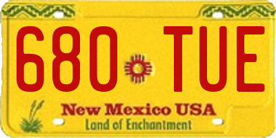 NM license plate 680TUE