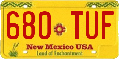 NM license plate 680TUF