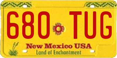 NM license plate 680TUG