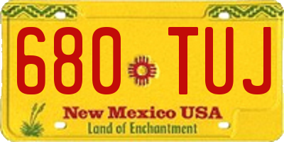 NM license plate 680TUJ