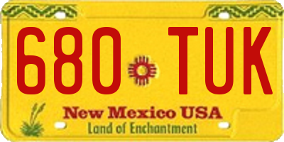 NM license plate 680TUK