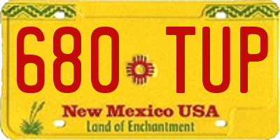 NM license plate 680TUP