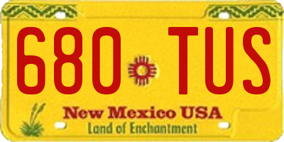 NM license plate 680TUS