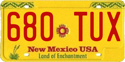 NM license plate 680TUX