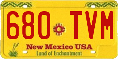 NM license plate 680TVM