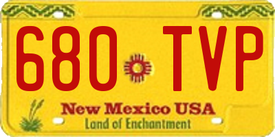 NM license plate 680TVP