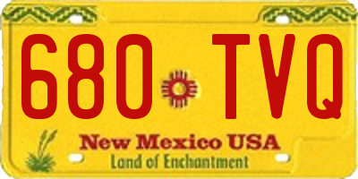 NM license plate 680TVQ