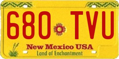 NM license plate 680TVU