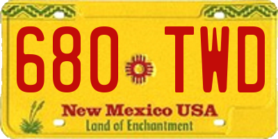NM license plate 680TWD