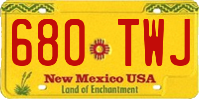 NM license plate 680TWJ