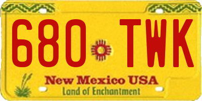 NM license plate 680TWK