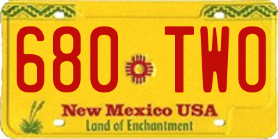 NM license plate 680TWO