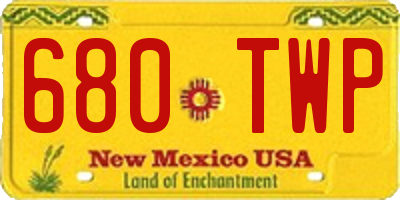 NM license plate 680TWP