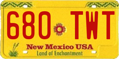 NM license plate 680TWT