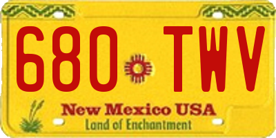 NM license plate 680TWV