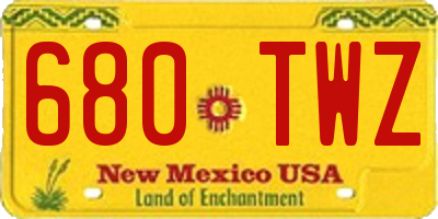 NM license plate 680TWZ